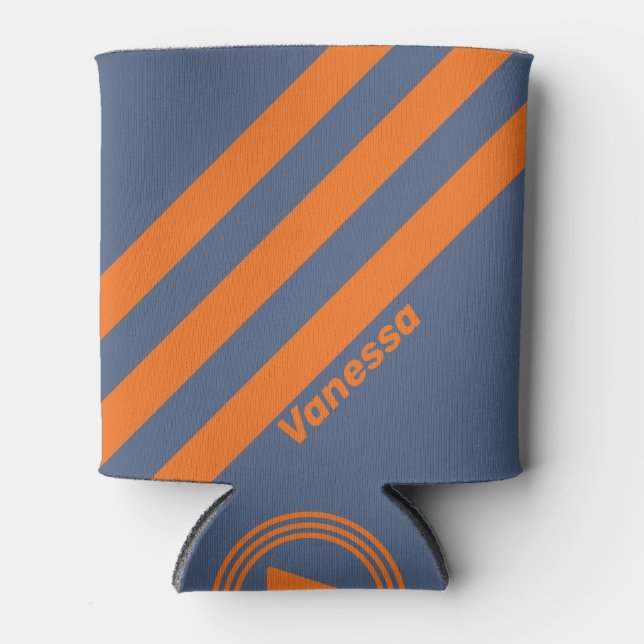 Retro Sunset Shoreline Drei Streifen mit Namen Dosenkühler (Vorderseite)