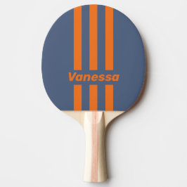 Retro Sunset Shoreline Three Pin Stripes with Name Tischtennis Schläger