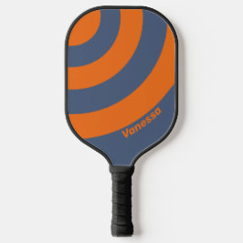 Retro Sunset Shoreline ThreeCircle Stripe mit Name Pickleball Schläger