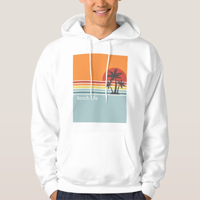 Retro Sunset Stripes Hoodie (Vorderseite)