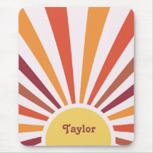 Retro Sunset Sun Rays Personalisierter Name