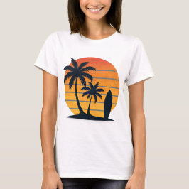 Retro Sunset Surf - Beach Vibes T - Shirt