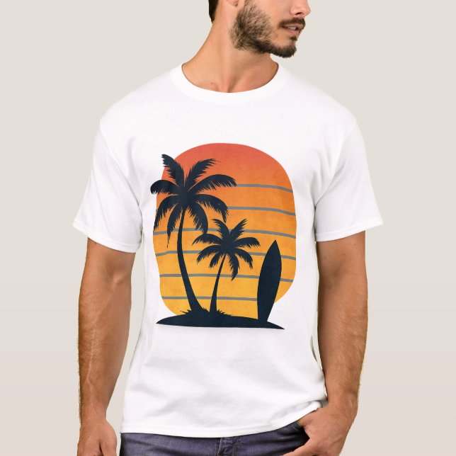 Retro Sunset Surf - Beach Vibes T - Shirt (Vorderseite)