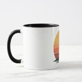 Retro Sunset Surfboard Tasse