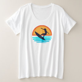 Retro Sunset Surfing _ Vintag Beach Vibes Große Größe T-Shirt