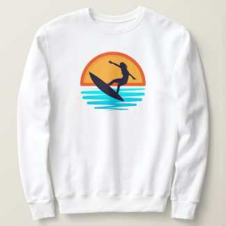 Retro Sunset Surfing _ Vintag Beach Vibes Sweatshirt