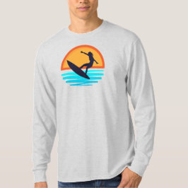 Retro Sunset Surfing _ Vintag Beach Vibes T-Shirt