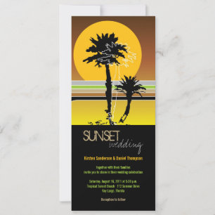 Retro Sunset Tropical Wedite & Empfang Einladung