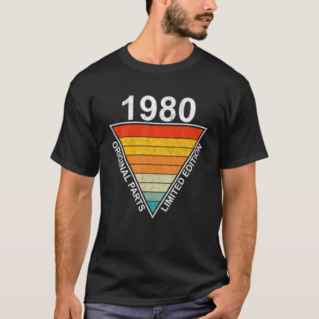 Retro Sunset Tshirt 1980 Geburtstag Geschenke Männ (Vorderseite)