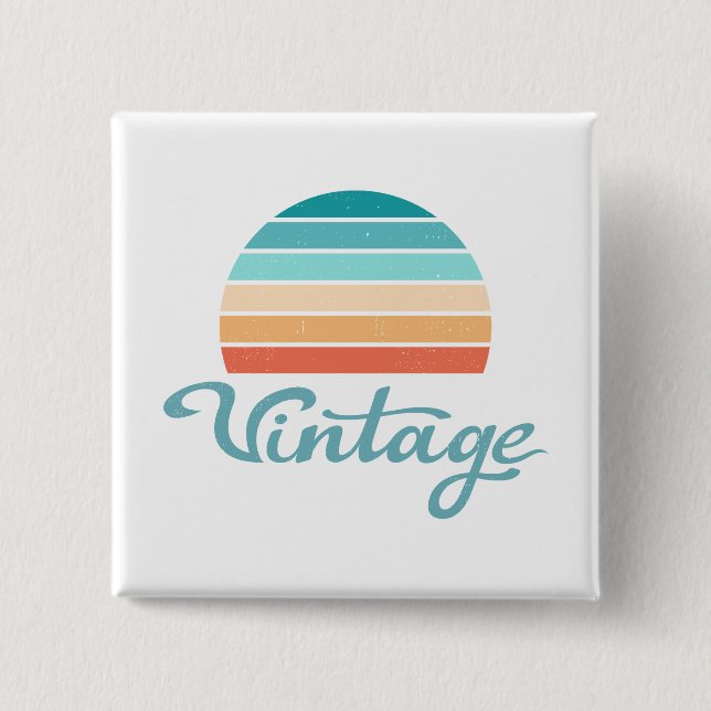Retro Sunset+Vintages Skript gestört Button (Vorderseite)