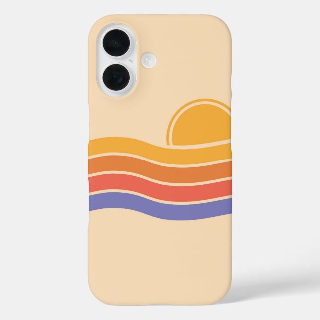 Retro Sunset Waves Case-Mate iPhone Hülle (Rückseite)