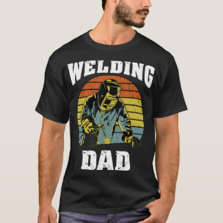 Retro Sunset Welding Vater Funny Welder Vater T-Shirt