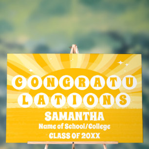 Retro Sunshine 2025 Herzlichen Glückwunsch Graduat Acrylschild