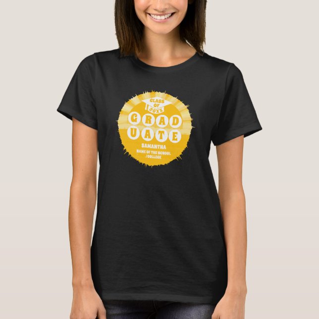 Retro Sunshine Abschluss T-Shirt (Vorderseite)