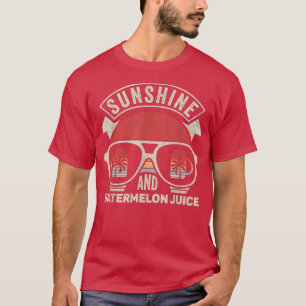 Retro Sunshine and Watermelon Juice Summer Men Wom T-Shirt