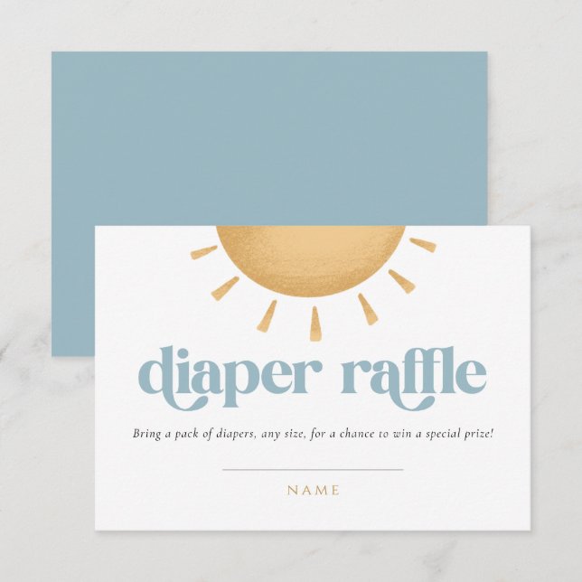 Retro Sunshine Baby Dusche Windelwanne Begleitkarte (Vorne/Hinten)