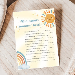 Retro Sunshine Baby Shower Who Knows Mommy Game