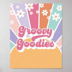 Retro Sunshine Birthday Groovy Goodies Gefallen Poster