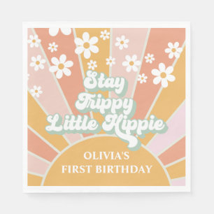 Retro Sunshine Bleibe Trippy Little Hippie floral Serviette