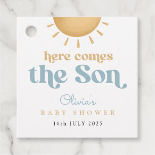 Retro Sunshine Boy Baby Dusche Geschenkanhänger