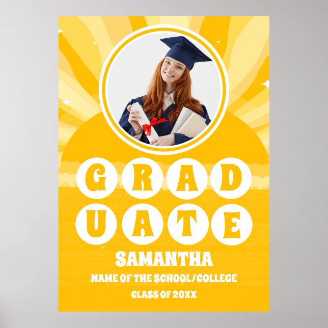 Retro Sunshine Foto Abschluss Poster (Vorne)