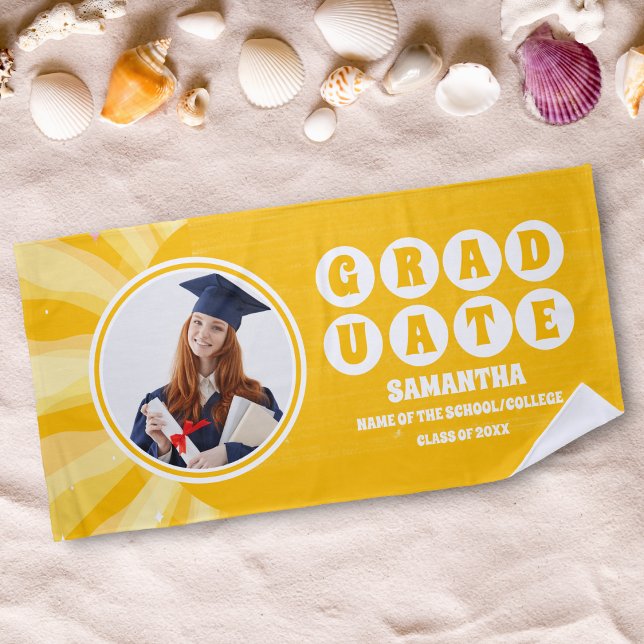 Retro Sunshine Foto Abschluss Strandtuch (Von Creator hochgeladen)