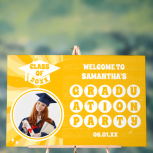 Retro Sunshine Foto Graduation Party Willkommen Acrylschild