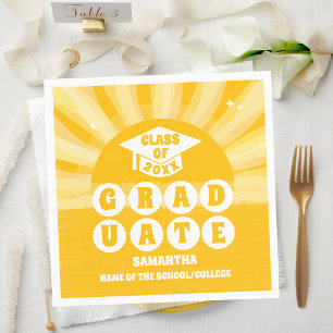 Retro Sunshine Graduation Party Serviette