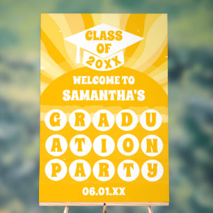 Retro Sunshine Graduation Party Willkommen Acrylschild