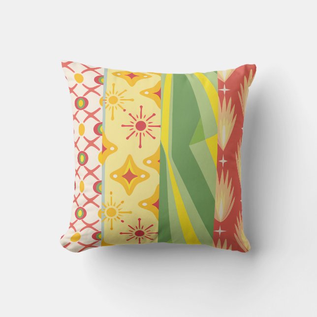 Retro Sunshine Patterns – Bold Colorful  Kissen (Vorderseite)
