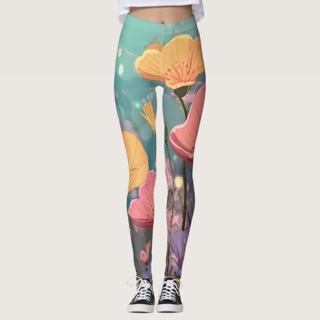 Retro Sunshine Patterns – Bold Colorful  Leggings (Vorderseite)