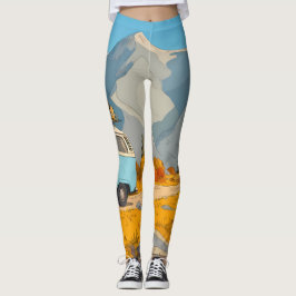 Retro Sunshine Patterns – Bold Colorful Leggings