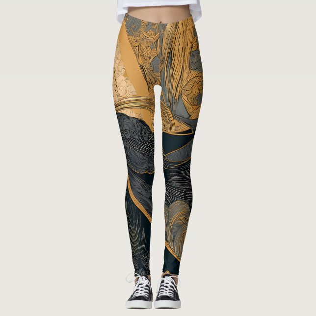 Retro Sunshine Patterns – Bold Colorful  Leggings (Vorderseite)