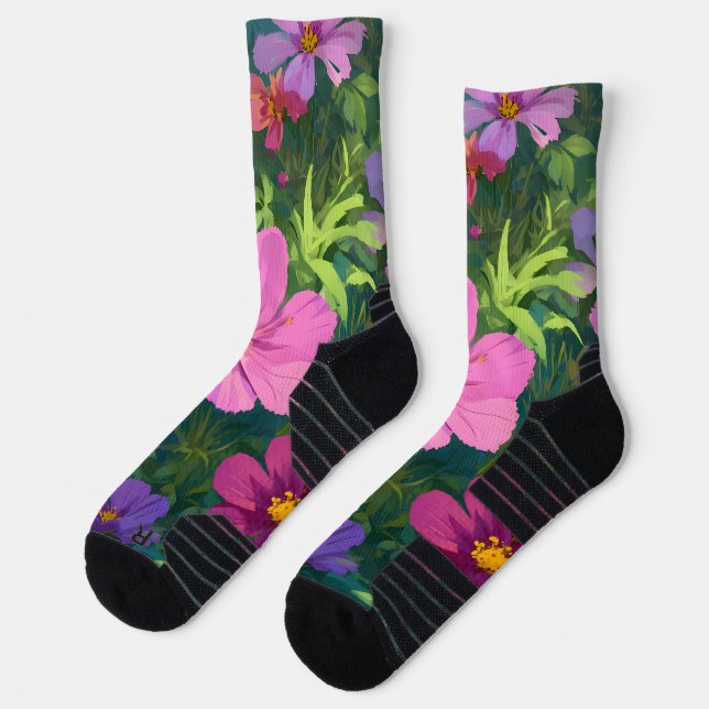 Retro Sunshine Patterns – Bold Colorful  Socken (Links)