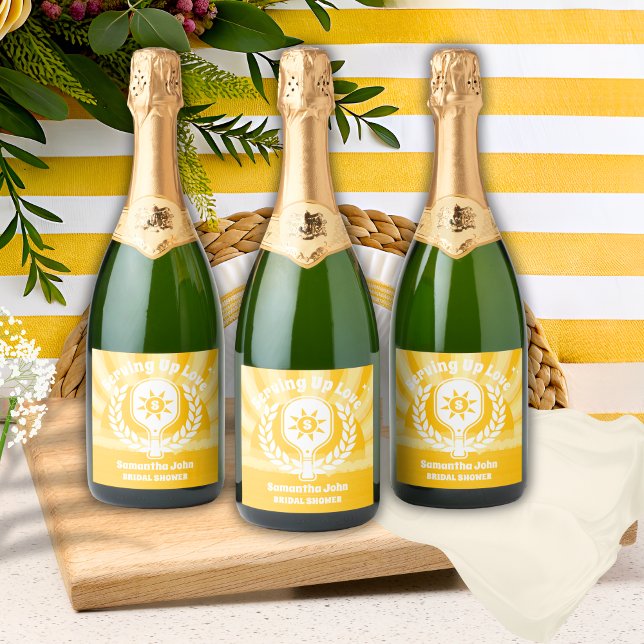 Retro Sunshine Pickleball Brautparty (Food/Drink Labels
 )