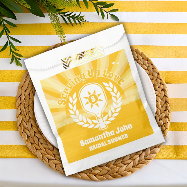 Retro Sunshine Pickleball Brautparty Geschenktütchen (Favor Bag
 )