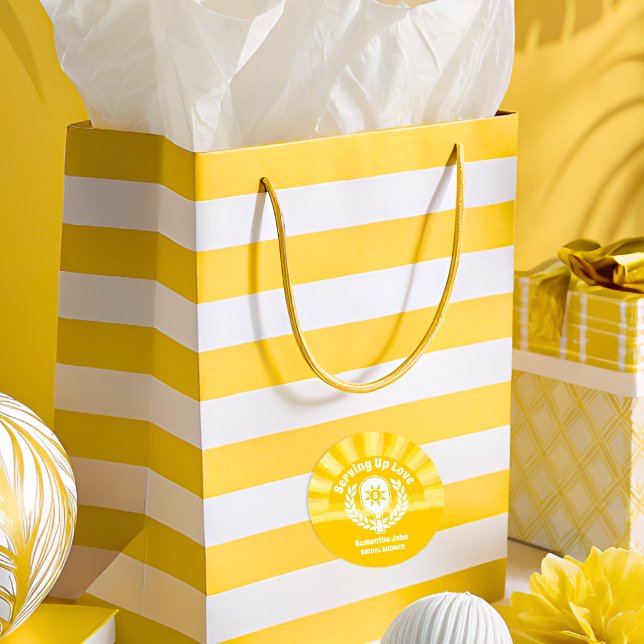 Retro Sunshine Pickleball Brautparty Runder Aufkleber (Stickers/Labels)