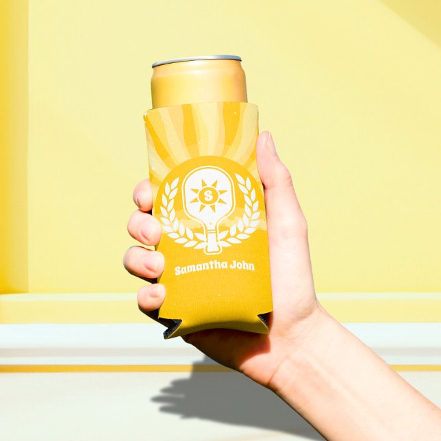 Retro Sunshine Pickleball Brautparty Selters Dosenkühler (Can Cooler)