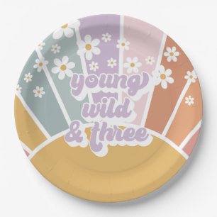 Retro Sunshine Rainbow Daisy Pappteller