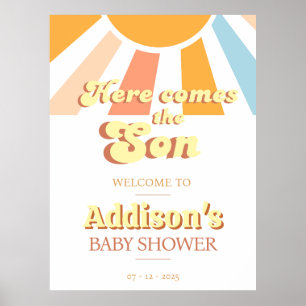 Retro Sunshine Sun Baby Duschbox Poster