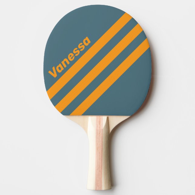 Retro Sunshine Three Angled Striping with Name Tischtennis Schläger (Vorderseite)