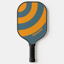 Retro Sunshine Three Circle Strip mit Name Pickleball Schläger