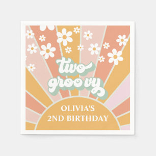 Retro Sunshine Two Groovy Daisy Birthday Serviette