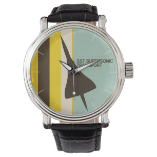 Retro Super Sonic Transport Airplane Armbanduhr