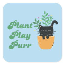 Retro Supercute Cat Pflanze Play Purer