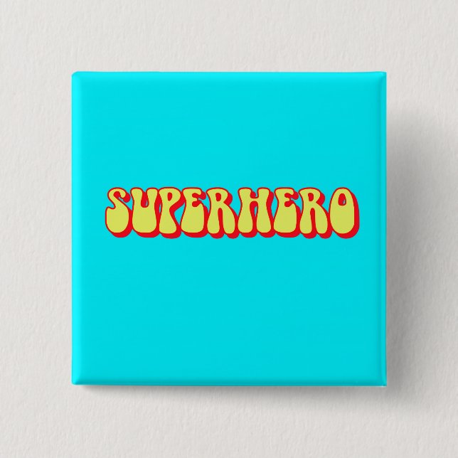 Retro-Superheld Button (Vorderseite)