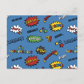 Retro-Superhelden-Kinder-Muster Postkarte