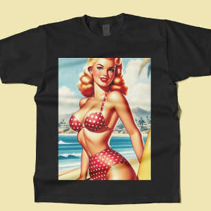 Retro Surf Button nach oben T-Shirt