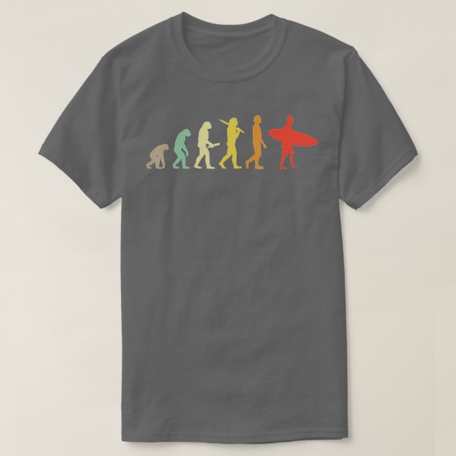 Retro-Surf-Evolution für Surfer T-Shirt (Design vorne)