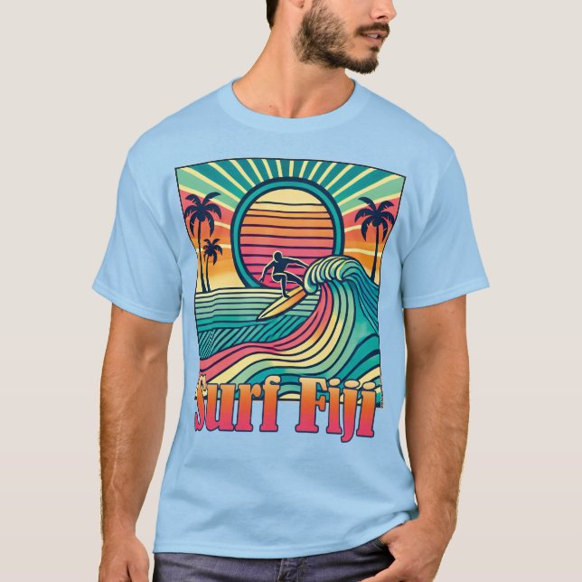 Retro Surf Fiji T - Shirt (Vorderseite)